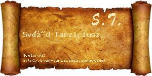 Svéd Tarziciusz névjegykártya